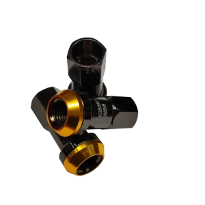 Wiborg hjulmuttrar M12x1.5mm – Dark Grey/Gold 20x Utförsäljning