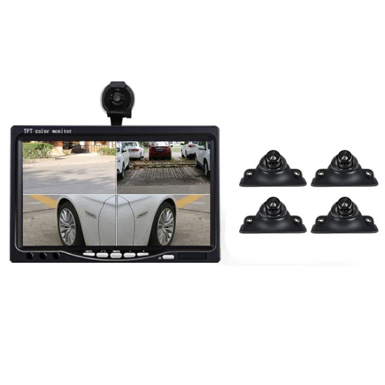 Rabatter 7-tums 4-delad bildisplay + 4 ljuskänsliga 360-graders panoramakameror för backning, LED-version, infraröd version