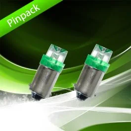 Fri frakt BA9s/T4W, 1 diod, Pinpack - Dioder grön 24V BA9s Pinpack 24095