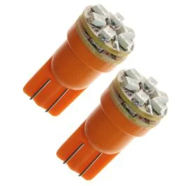 LED lampa W5W/T10, gul/orange ljus (2-pack) Snabb frakt