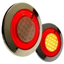 Snabb frakt LED-baklykta med kromsarg 24V (125 mm)