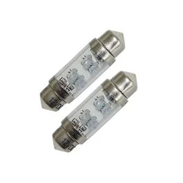 Spollampor 36mm C5W, 4 dioder, 2-pack - Blå Sänkt pris